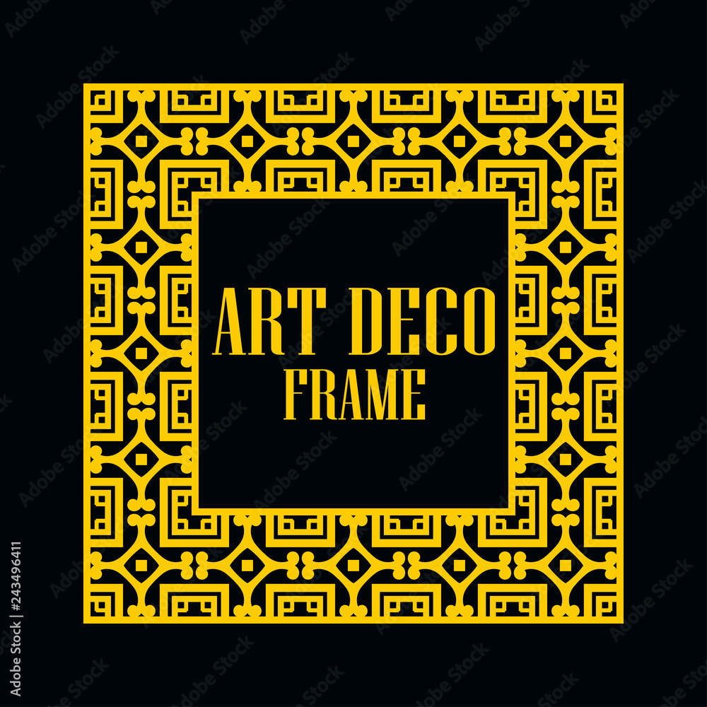 Fototapeta premium Art deco vintage border frame. Retro design template. Vector illustration