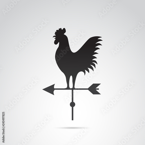 Weathercock vector icon on white background.