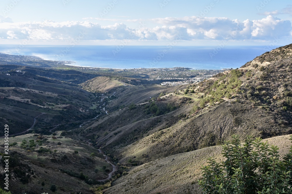 Mediterranean Sea Panorama from Mountains, Paphos, Cyprus