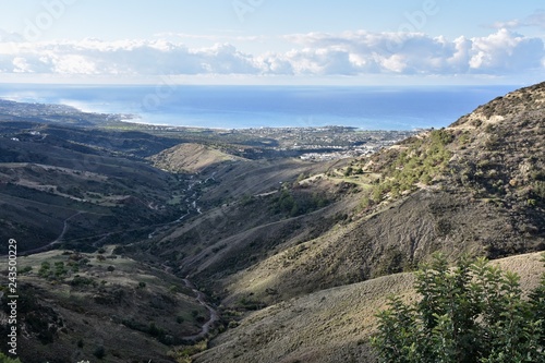 Mediterranean Sea Panorama from Mountains, Paphos, Cyprus