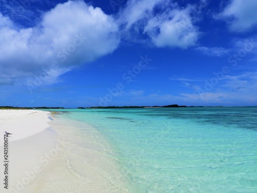 Los Roques  Caribbean beach. Vacation in the blue sea and deserted islands. Peace and a dream. Fantastic landscape