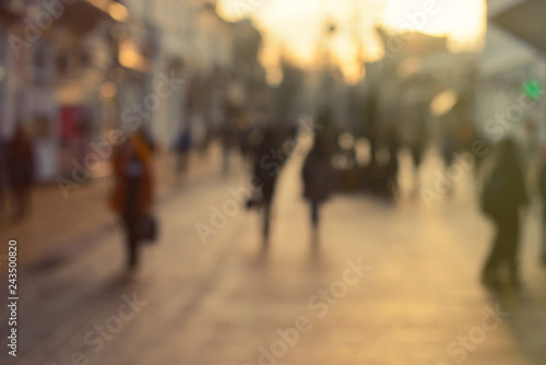 City commuters at sunset. Blurred background image for business, modile apps, and other uses