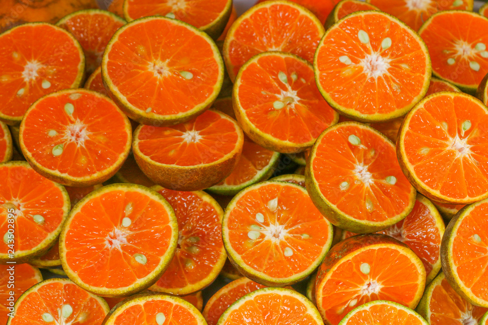 Orange Slices for sale at the market Orange Slices for sale at the market