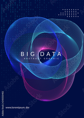 Big data background. Technology for visualization, artificial intelligence, deep learning and quantum computing. Design template for energy concept. Cyber big data backdrop.