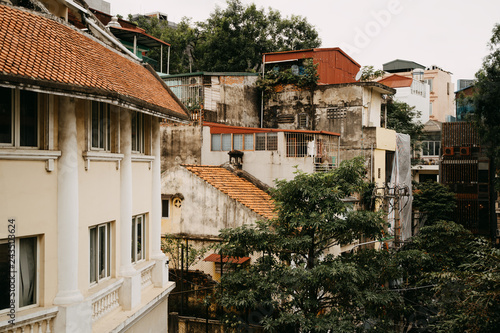 Hanoi city old town. Vietnam cityscape at day