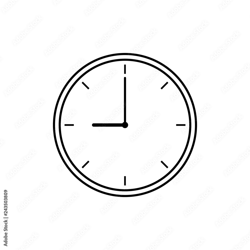 Clock line icon, logo on white background Clock line icon, logo on white background