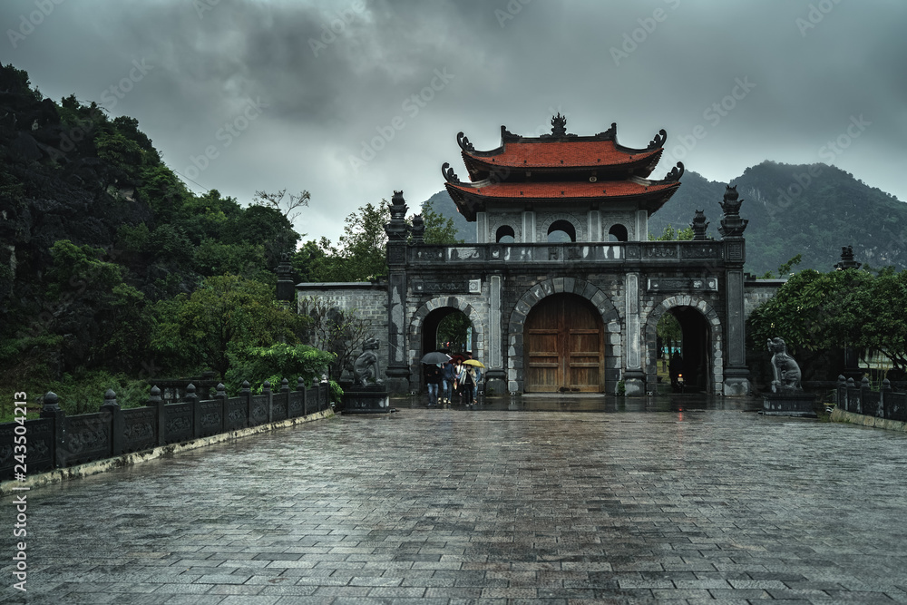 Hoa Lu Temple in Vietnam, Ninh Binh. Entrance gates Hoa Lu Temple in Vietnam, Ninh Binh. Entrance gates