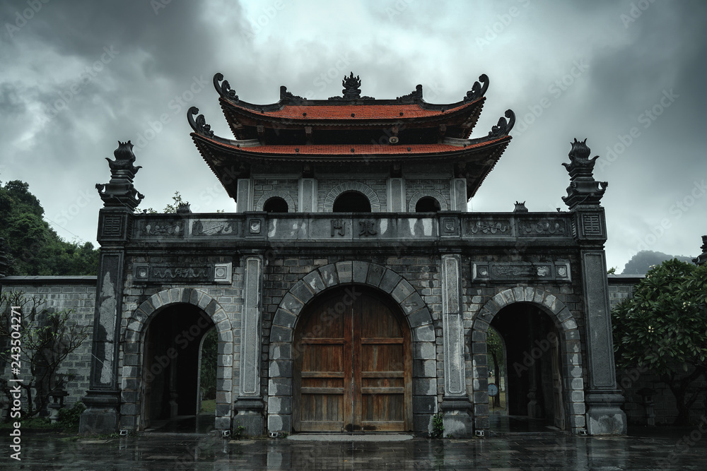 Hoa Lu Temple in Vietnam, Ninh Binh. Entrance gates