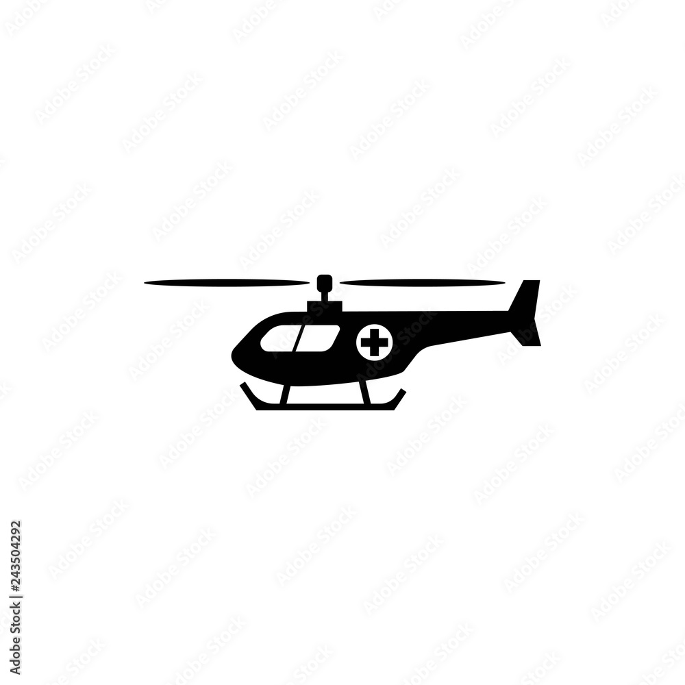 Helicopter sign illustration. Vector. Black icon on white background - Vector Helicopter sign illustration. Vector. Black icon on white background - Vector