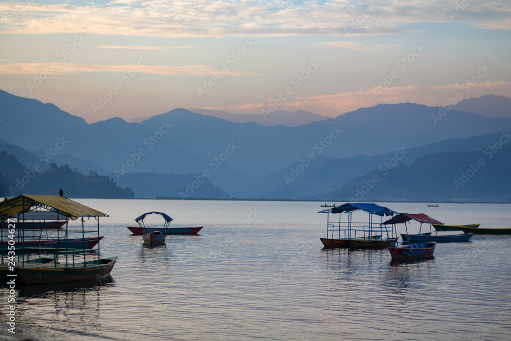 Boats on Phewa Lake, Pokhara