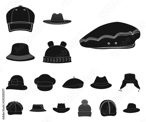 Isolated object of kid and baby logo. Collection of kid and beanie stock symbol for web.