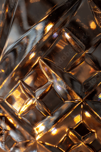 macro image of a glass decanter