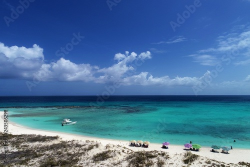 Caribbean sea, Los Roques. Vacation in the blue sea and deserted islands. Peace. Fantastic landscape.