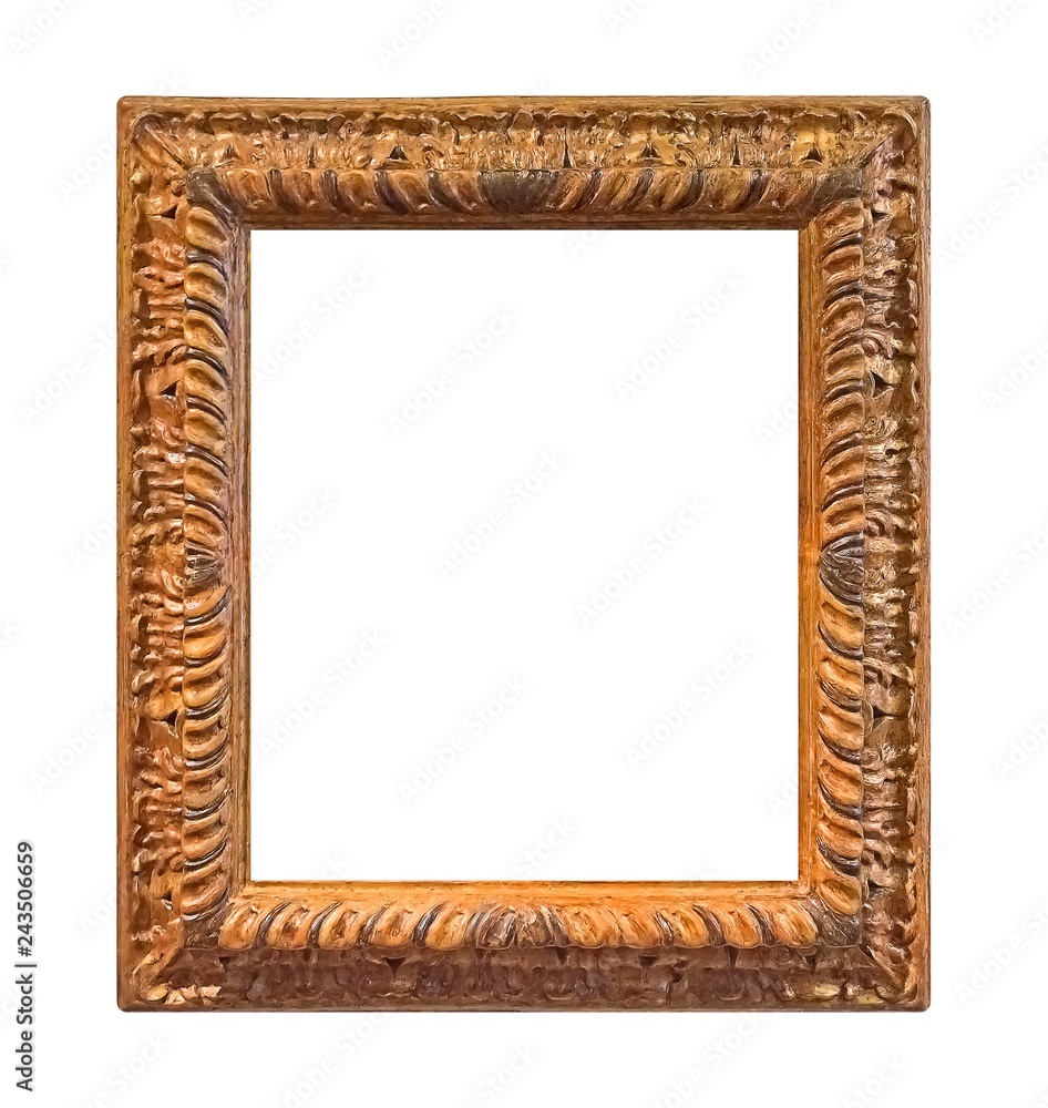 Fototapeta premium Golden frame for paintings, mirrors or photo isolated on white background