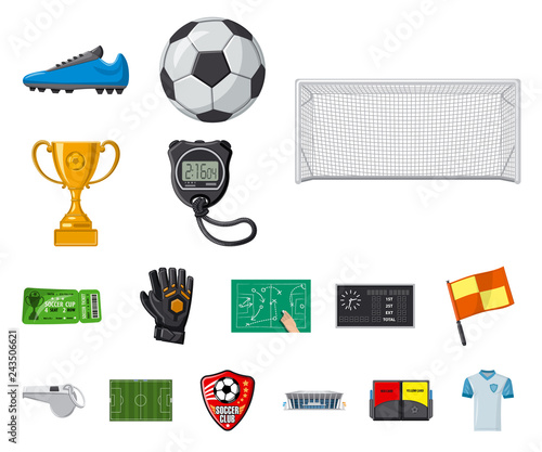 Vector design of soccer and gear symbol. Collection of soccer and tournament stock symbol for web.