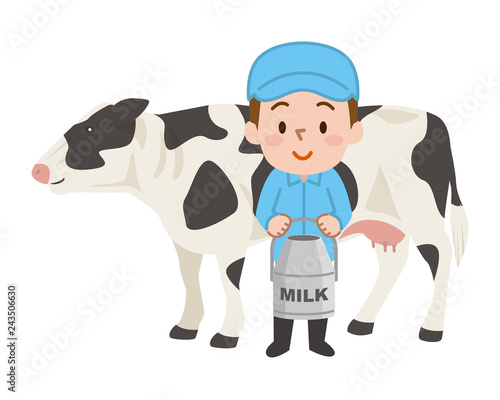 酪農家　ホルスタイン　乳牛