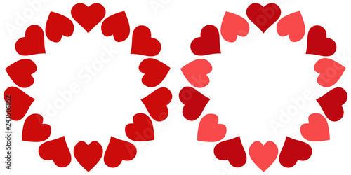 Valentine frame hearts circle, vector photo frame for a loved one, a template of circular hearts for the beloved