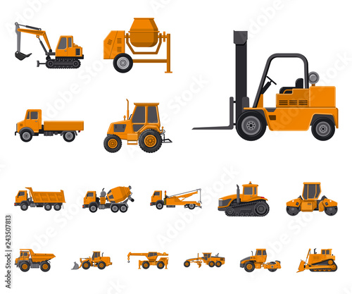 Isolated object of build and construction icon. Collection of build and machinery vector icon for stock.