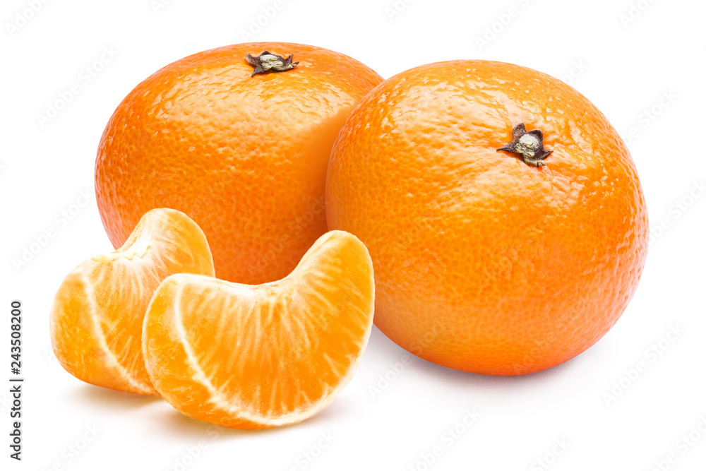 Ripe mandarines, isolated on white background Ripe mandarines, isolated on white background