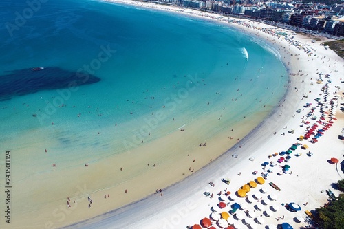 Cabo Frio  Brazil  Brazillian Caribbean. Fantastic landscape. Aerial view of paradise beach with blue water. Great beach scene