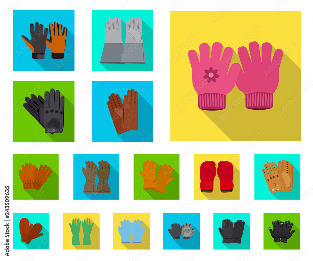 Vector design of glove and winter symbol. Set of glove and equipment stock vector illustration. Vector design of glove and winter symbol. Set of glove and equipment stock vector illustration.