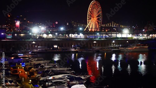 Montreal Old Port Big Wheel Night