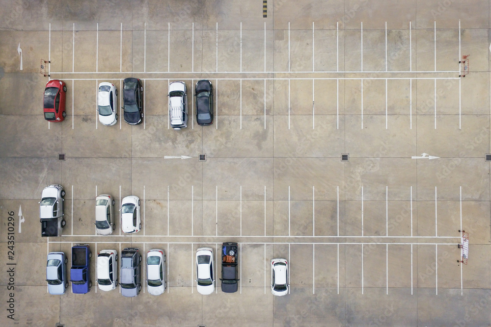 Empty parking lots, aerial view. Empty parking lots, aerial view.