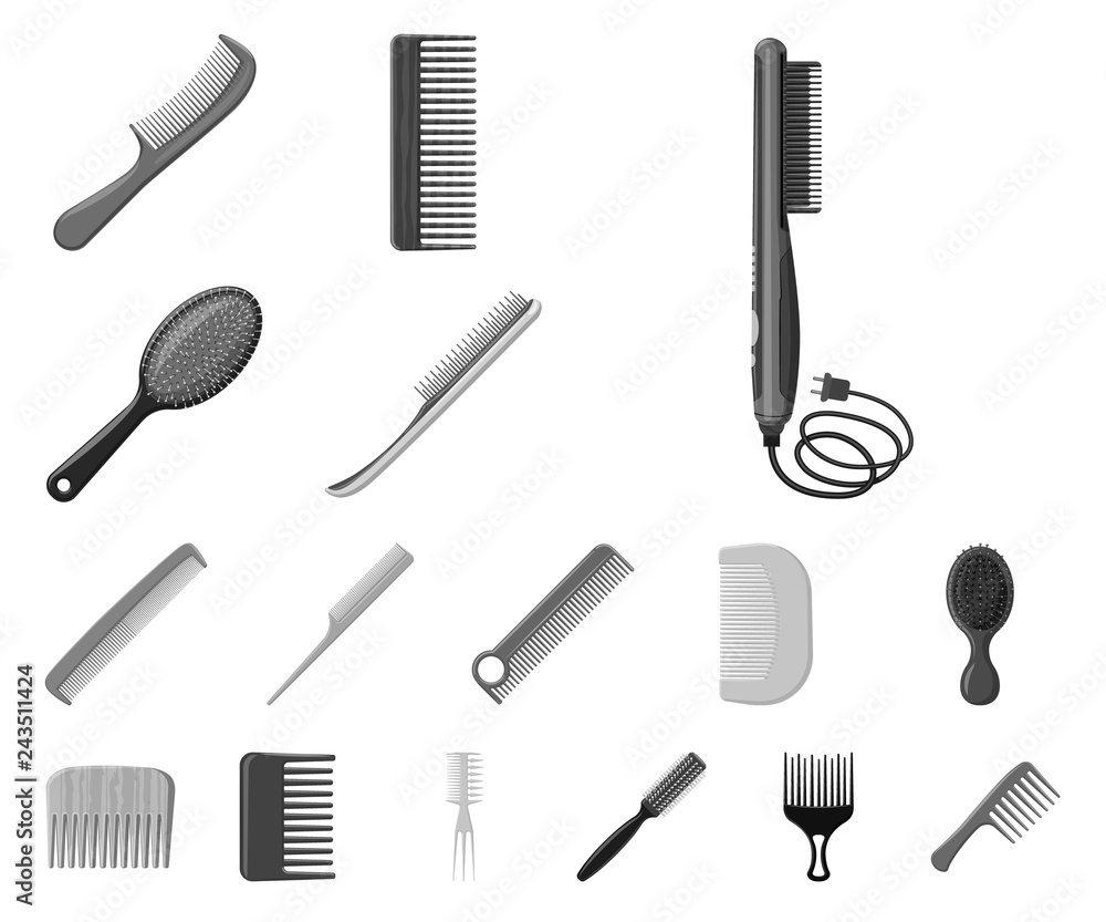 Vector design of brush and hair logo. Collection of brush and hairbrush stock vector illustration. Vector design of brush and hair logo. Collection of brush and hairbrush stock vector illustration.