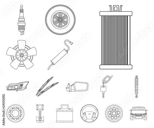 Vector illustration of auto and part logo. Collection of auto and car stock vector illustration.