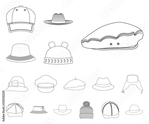 Isolated object of kid and baby icon. Set of kid and beanie stock symbol for web.