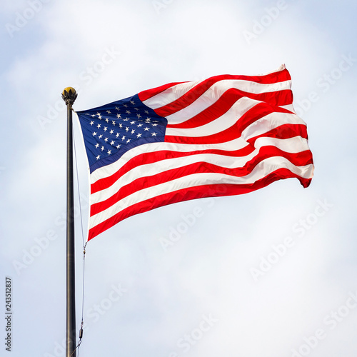 The United States of America flag on a sunny day. photo