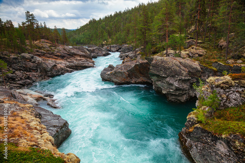 Ridderspranget ravine at Sjoa river Oppland Norway Scandinavia