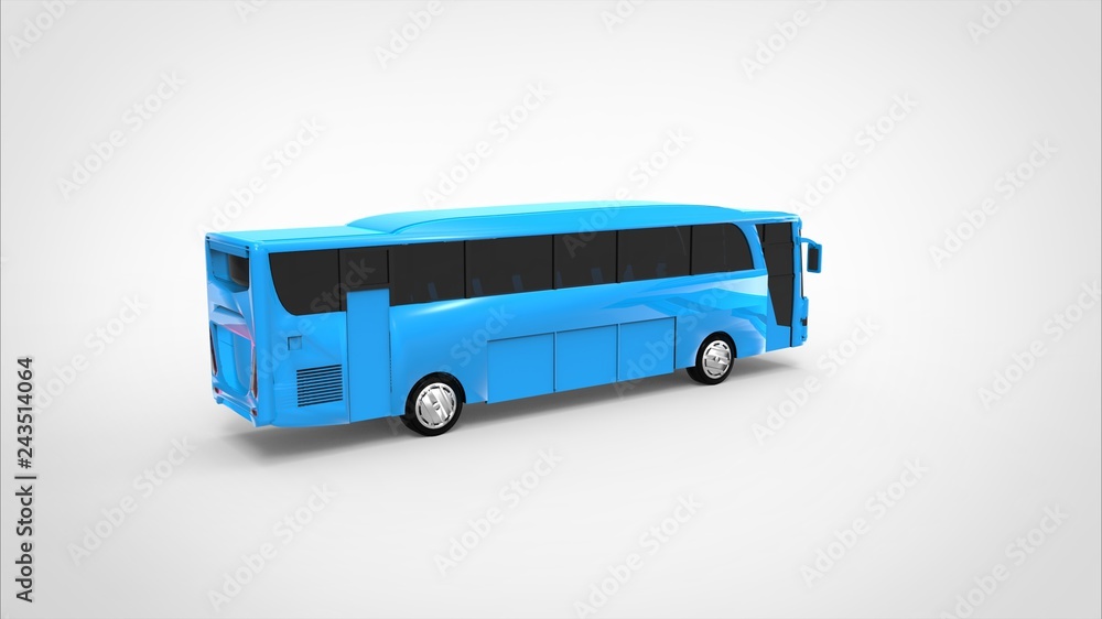 blue bus 3d white background blue bus 3d white background