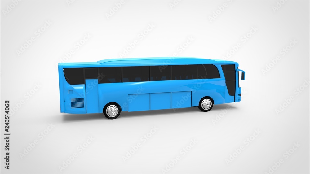 blue bus 3d white background blue bus 3d white background