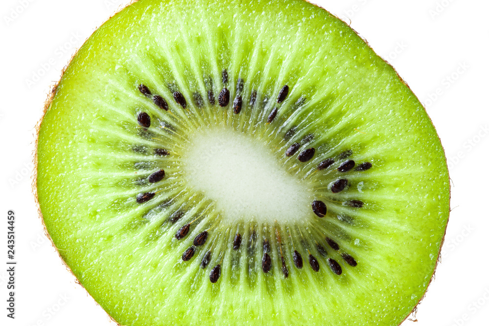 Nahaufnahme einer frischen, grünen Kiwi Nahaufnahme einer frischen, grünen Kiwi