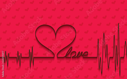 Valentine's Day concept,cardiogram when you love occupy