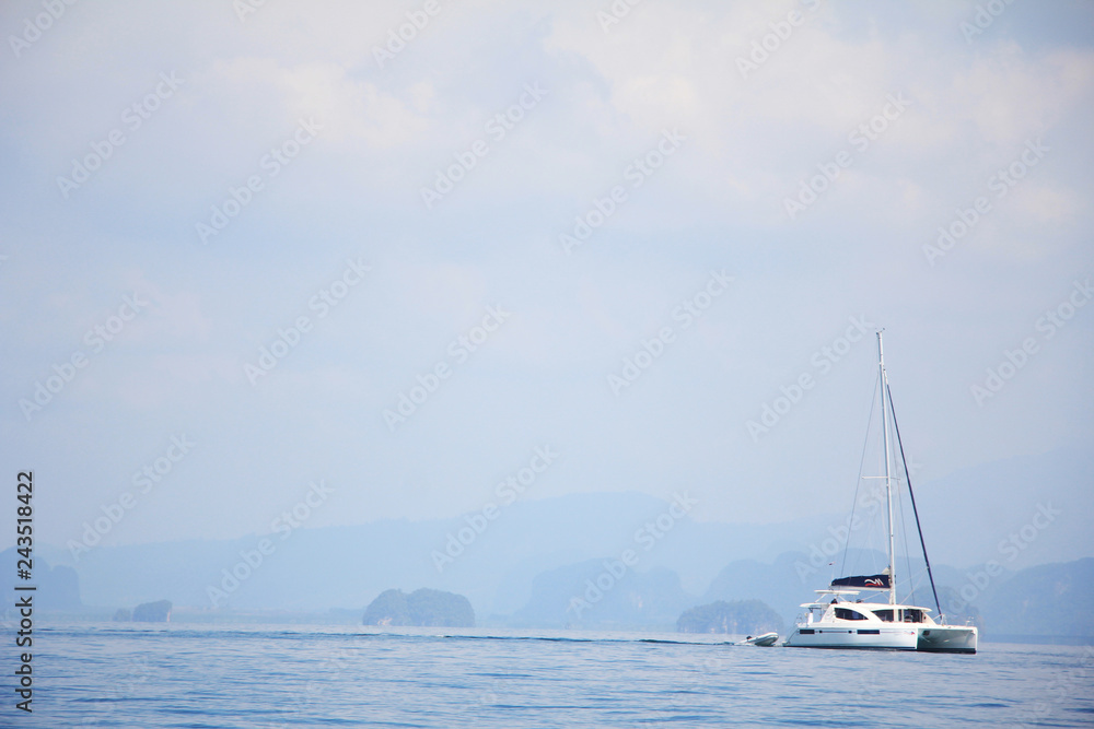 yacht in the sea.