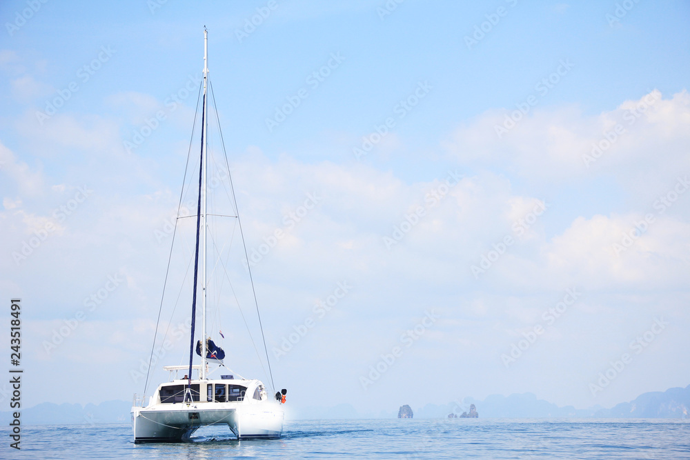 yacht in the sea on summer.