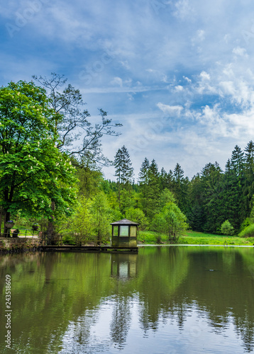 Pond in Teutoburg Forest nearby Silbermuele, Germany