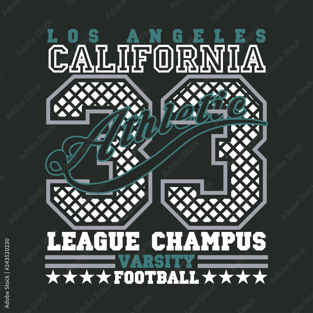 Obraz premium Los Angeles t-shirt, california graphic