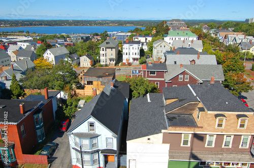 Portland City Skyline, from Portland Observatory on Munjoy Hill in Portland, Maine, USA. photo