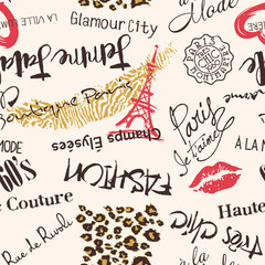 Canvas schilderij Glamour stijl patronen Parijs mode glamour abstract patroon  © PrintingSociety