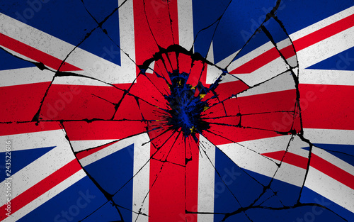 Illustration idea for Britain broken by Brexit.