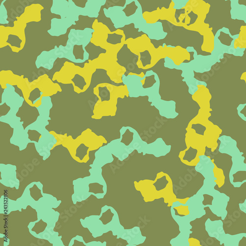 UFO camouflage of various shades of green, blue and yellow colors