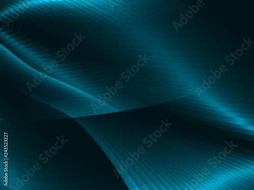 Abstract background with blue neon waves. Vector illustration
