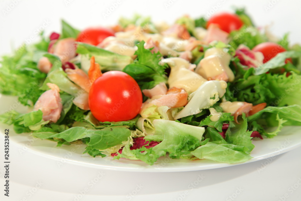 fresh vegetable salad with smoked chicken fresh vegetable salad with smoked chicken