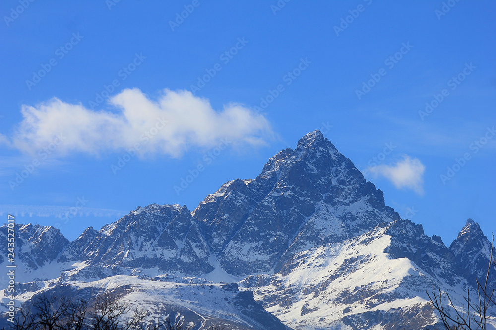 Monviso and mountain range in Italy