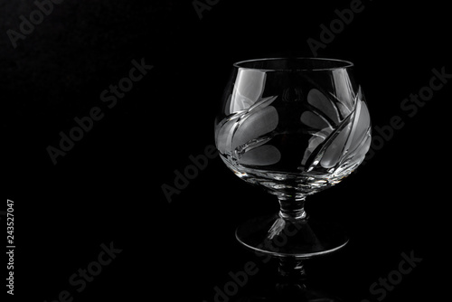 Stemware on black background.