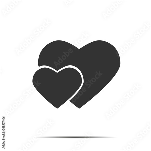 Two heart vector icon