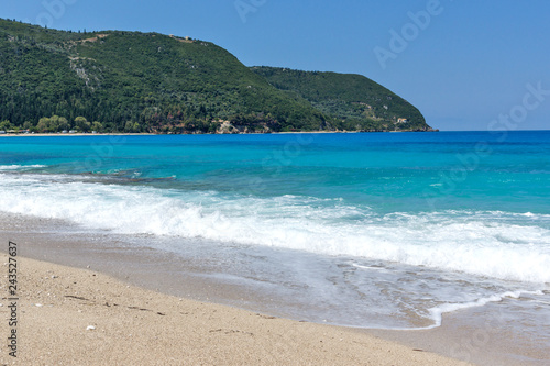 Seascape with Agios Ioanis beach with blue waters, Lefkada, Ionian Islands, Greece © Stoyan Haytov
